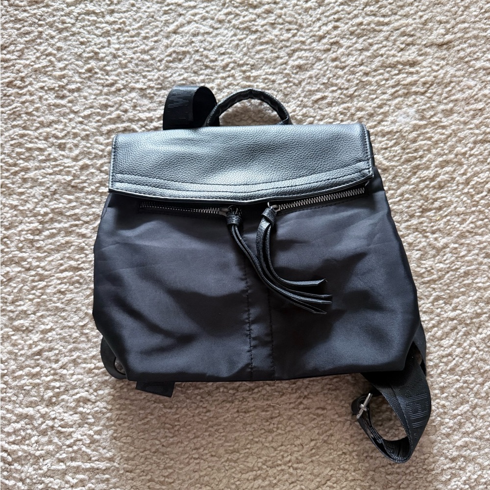 Black Leather Purse Backpack